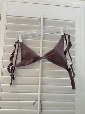 L*SPACE Plum Triangle Bikini Top Small